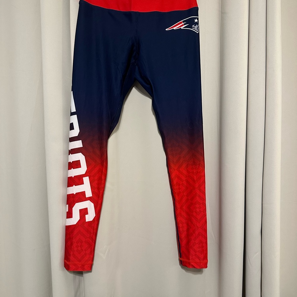 Women’s New England Patriots NFL Leggings - Red and Navy Size M